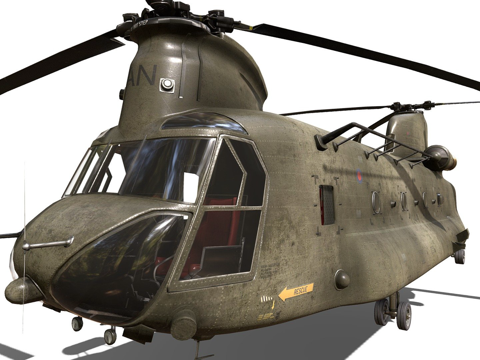  支奴干CH47军用运输直升机3d模型 