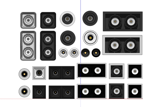 现代筒灯射灯合集su模型