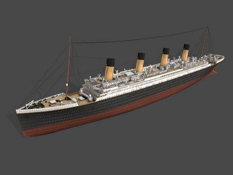  皇家邮轮泰坦尼克号3d模型 