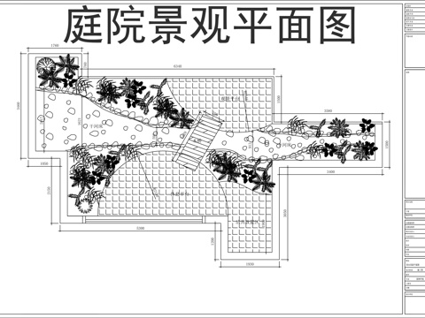 别墅庭院花园景观设计cad施工图