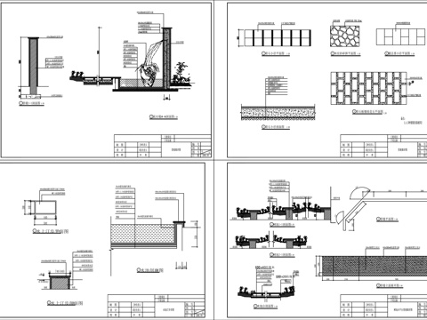 天台庭院景观平面方案cad施工图cad施工图
