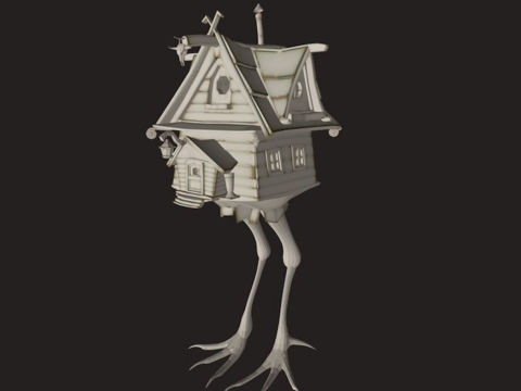  禽腿上的小屋3d模型 