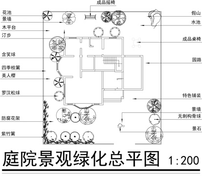 别墅景观设计方案cad施工图