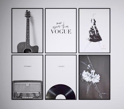  北欧挂画3d模型 