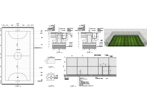 足球场cad施工图