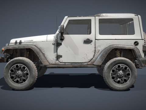  灰色吉普车3d模型 