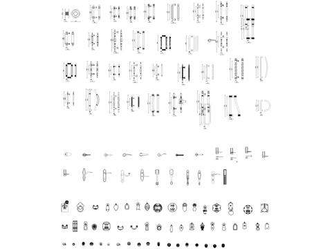 门把手拉手门环把环CAD图库cad施工图
