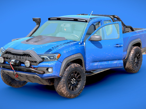  通用皮卡低多边形3d模型 