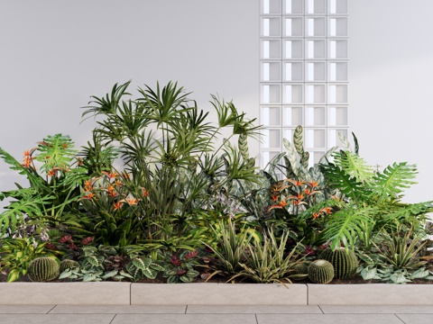 植物堆 绿植组合 庭院景观 灌木花草 室内植物景观su模型