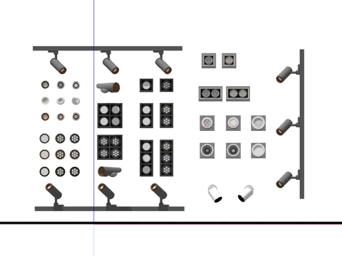 现代筒灯射灯合集su模型