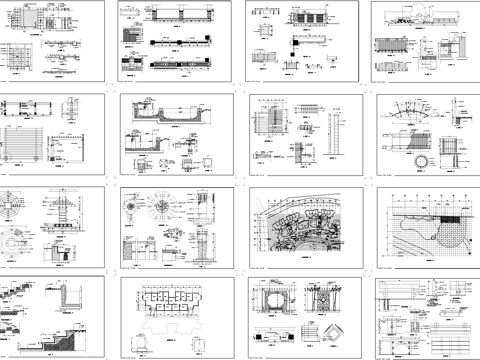 居住区景观节点大样CAD施工图集cad施工图