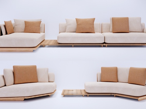 客厅沙发 组合沙发 多人沙发 单人沙发su模型