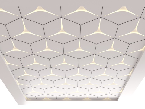 现代吊顶 异形吊顶 六边形吊顶 商业吊顶 过道吊顶 商业连廊su模型