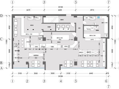 蛋糕面包店  最新平面施工图设计cad施工图