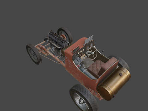  复古赛车3d模型 