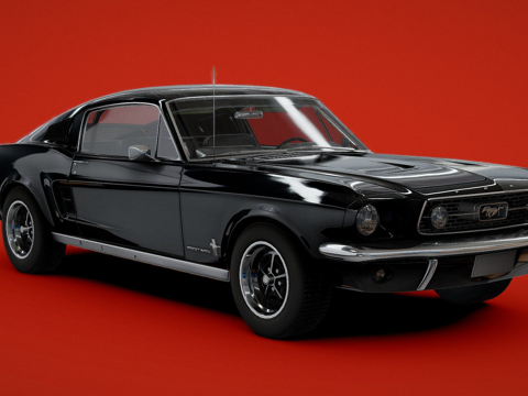  福特野马快背19673d模型 