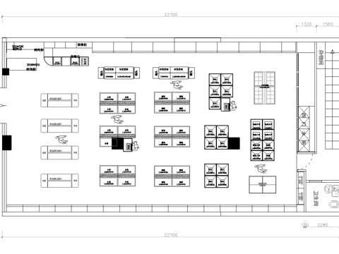 生鲜超市 最新平面施工图设计cad施工图