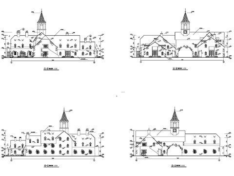 欧式艺术钟楼酒吧建筑CAD施工图cad施工图