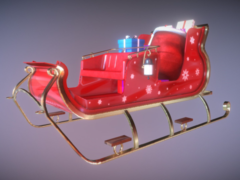  圣诞老人的雪橇3d模型 