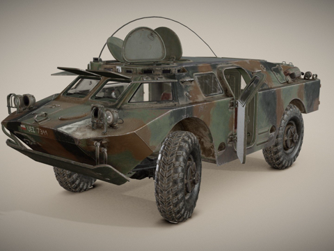  绝地求生  BRDM2装甲车3d模型 