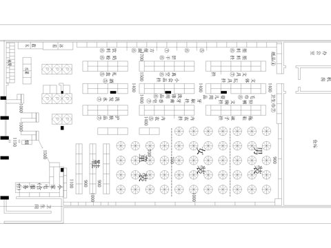 大型超市 最新平面施工图设计cad施工图