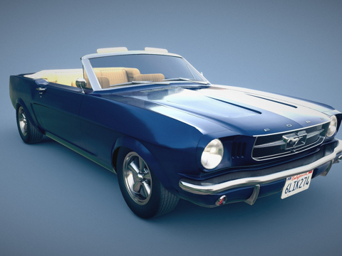  年福特野马敞篷版3d模型 