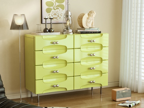  斗柜 餐边柜 玄关柜 储物柜 摆件 多巴胺3d模型 