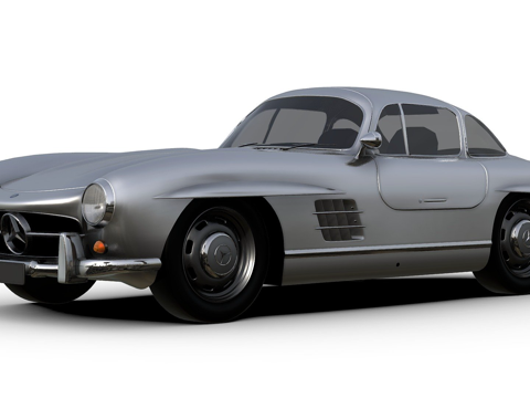  梅赛德斯奔驰300 SL鸥翼门3d模型 