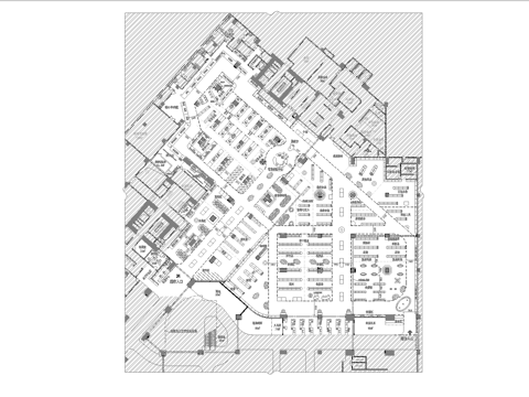 大型超市 最新平面施工图设计cad施工图