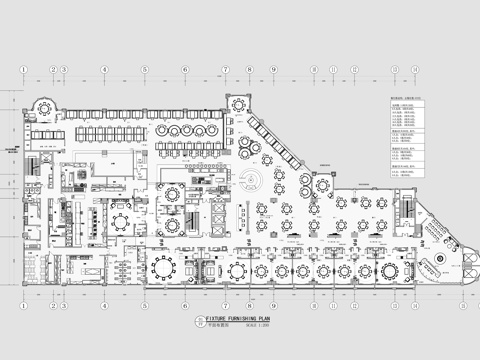 新荣记中餐之光餐厅平面布置图cad施工图