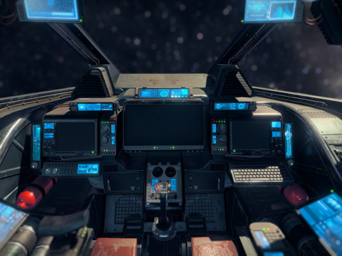  科幻驾驶舱1重型战斗机3d模型 