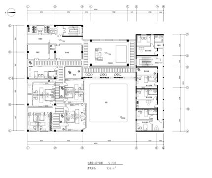 养老院 最新平面施工图设计cad施工图