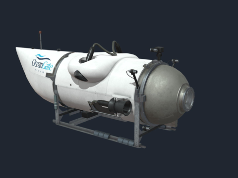  海洋之门泰坦号潜水艇3d模型 