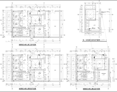 酒店核心筒建筑平面CAD施工图cad施工图