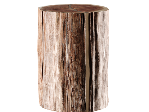  原木角几 侘寂风角几 圆柱角几 原木矮凳 原木换鞋凳013d模型 