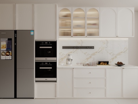  现代中古风餐边柜3d模型 