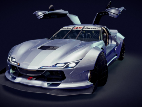  年修复改装喷气科尔维特3d模型 