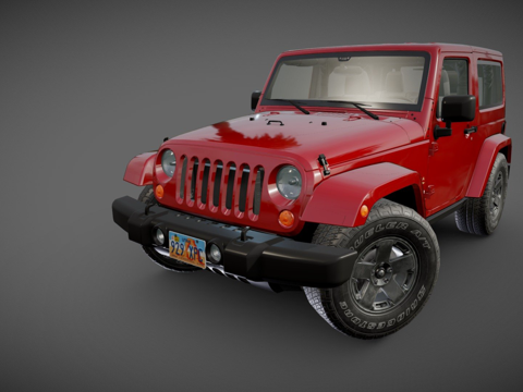  牧马人撒哈拉2010款3d模型 