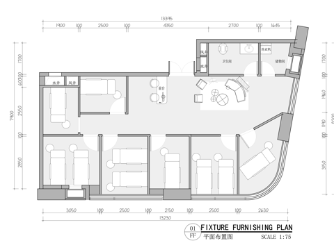 spa美容院平面布置图cad施工图