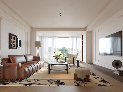  中古风客厅3d模型 