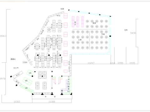 大型超市 最新平面施工图设计cad施工图