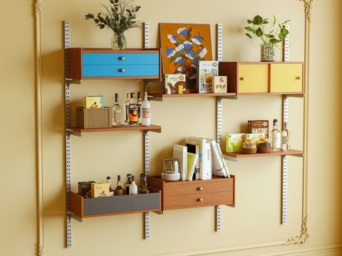  置物架 书架 置物柜 墙饰 摆件3d模型 