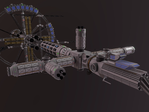  科幻空间站3d模型 
