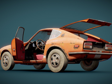  老式双门轿跑车3d模型 