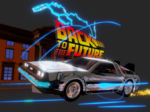  回到未来致敬版  为Sketchfab制作3d模型 