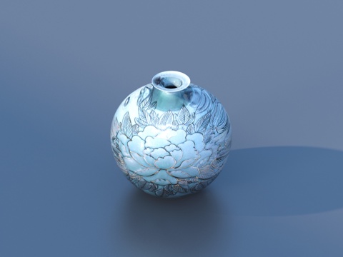  陶瓷器皿 陶罐 青花瓷 器皿3d模型 