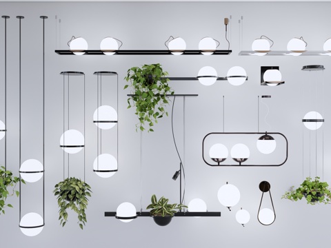 球形吊灯 吊灯壁灯 异形灯 客厅吊灯 植物吊灯su模型