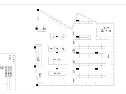 生鲜超市 最新平面施工图设计cad施工图