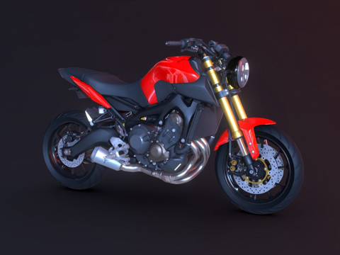  三缸裸体街车3d模型 