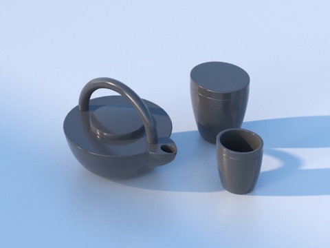  茶杯 茶具 小品3d模型 